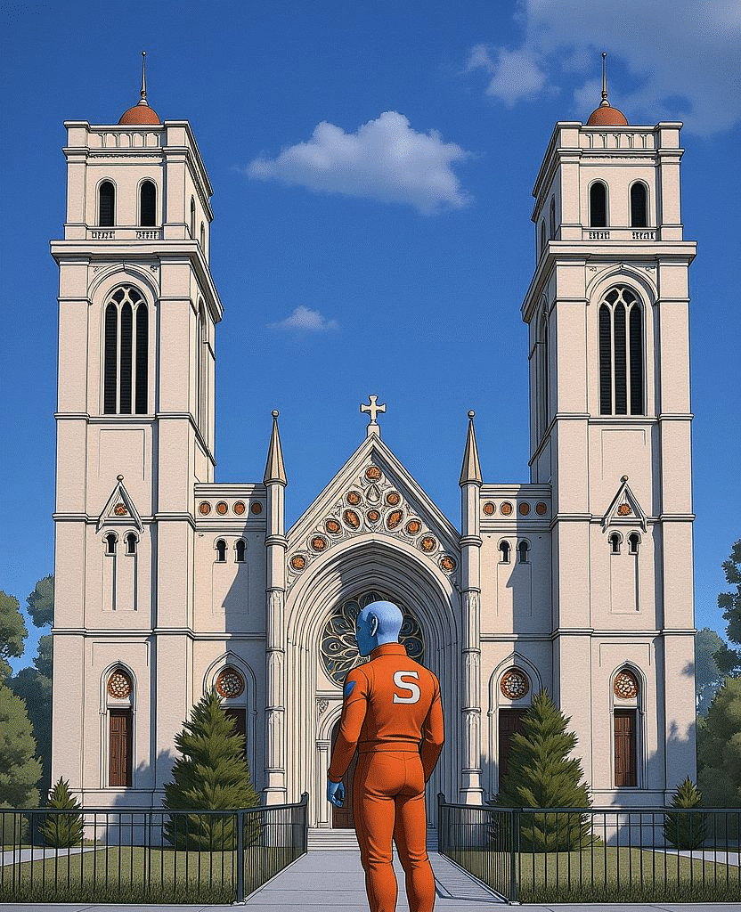 Shalzed outside St. James Cathedral in Seattle