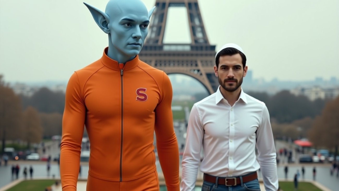 shalzed and simon leaving the eiffel tower