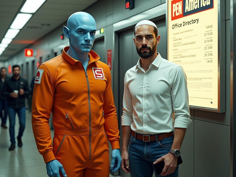 shalzed and simon at pen america office