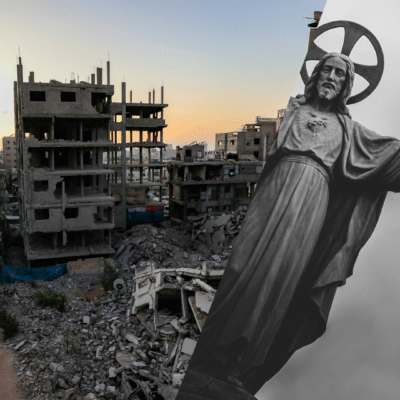 war statue of jesus